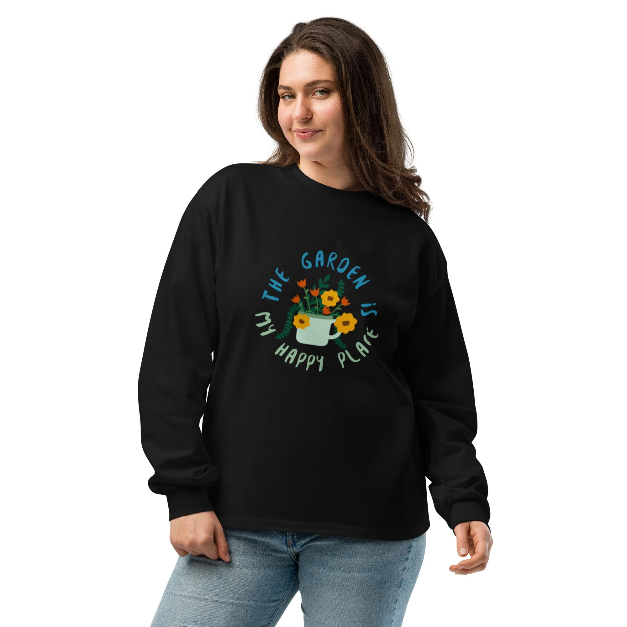 The Garden Is My Happy Place, Premium Heavyweight Long Sleeve Shirt