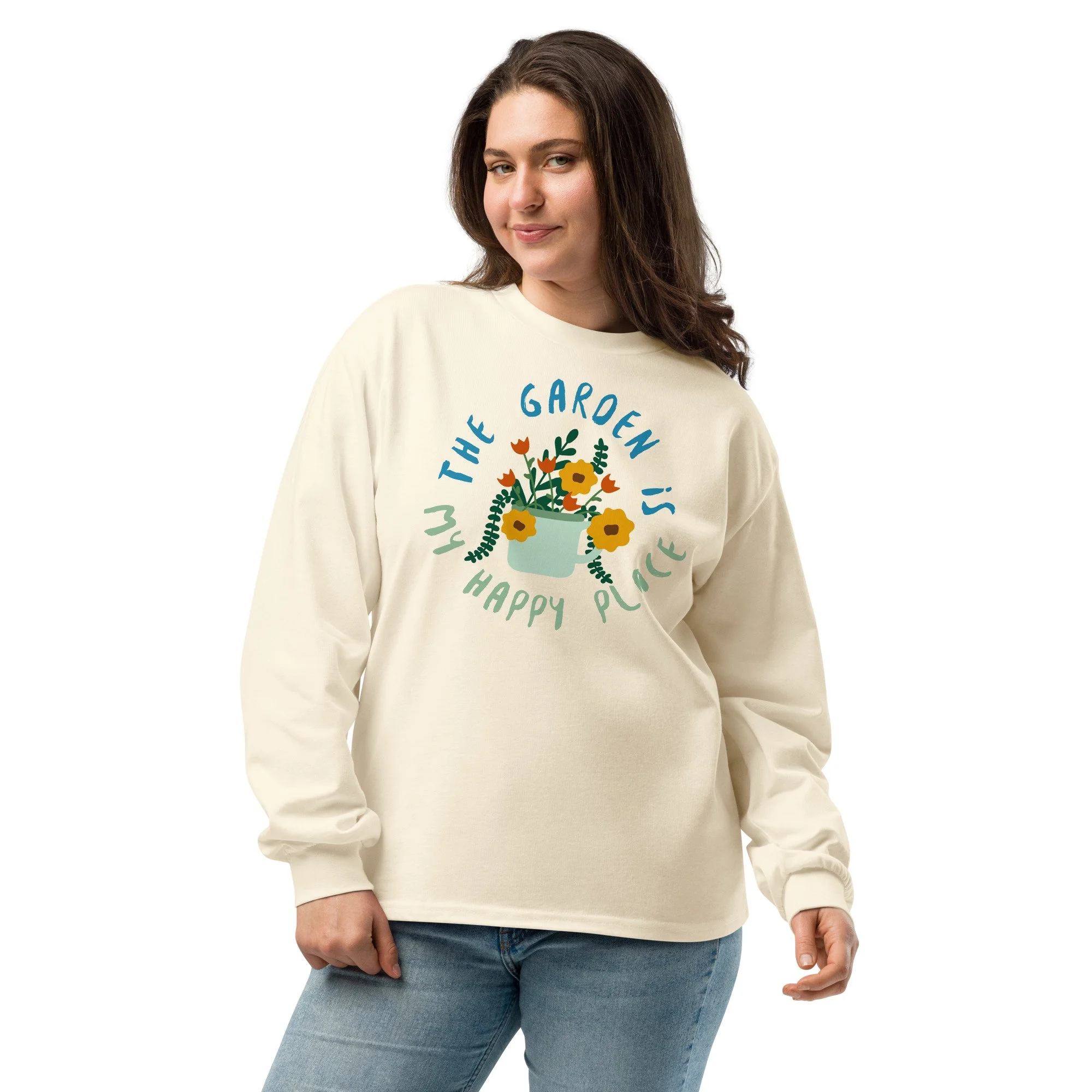 The Garden Is My Happy Place, Premium Heavyweight Long Sleeve Shirt
