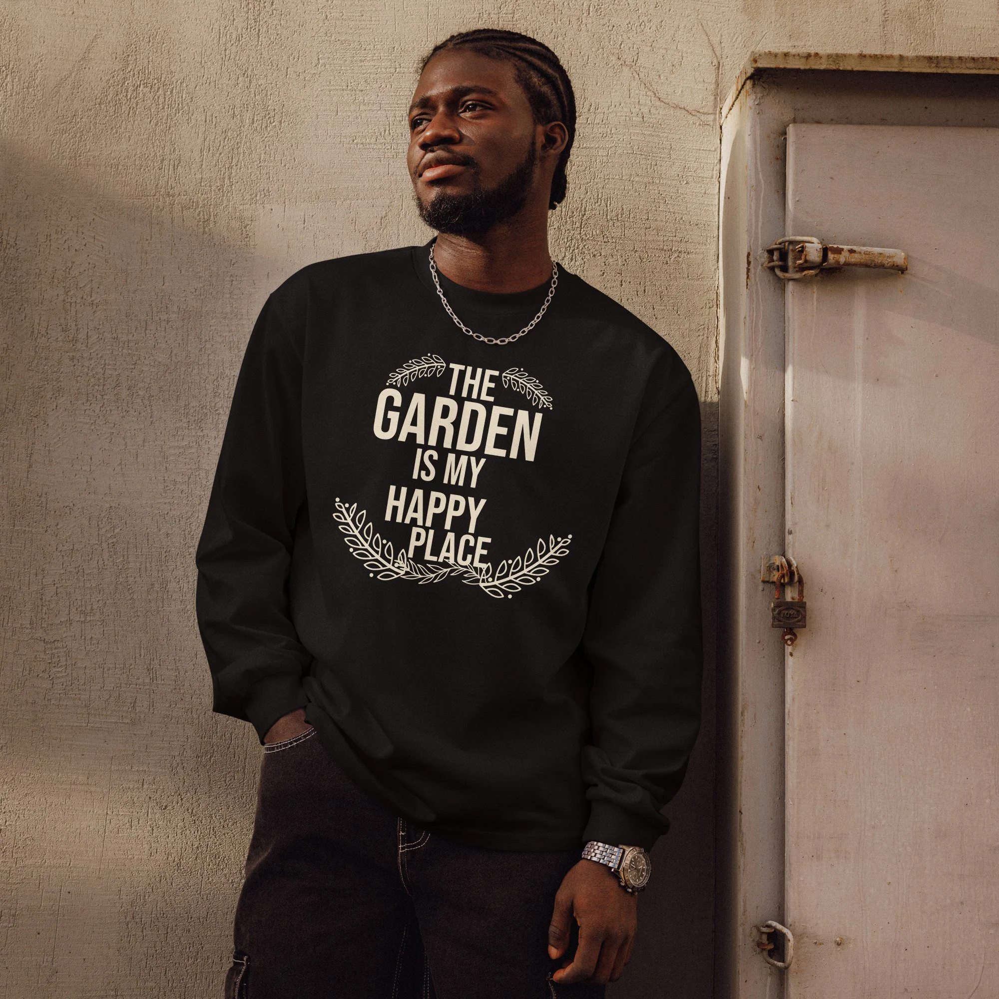 The Garden Is My Happy Place, Premium Heavyweight Long Sleeve Shirt