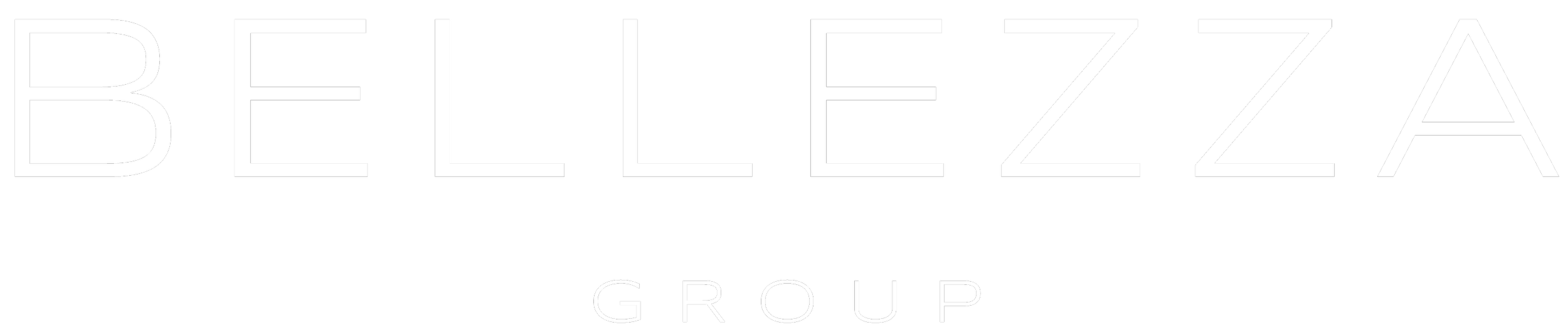 The logo of Bellezza Group, featuring the word 'BELLEZZA' in large white letters on a black background with the word 'GROUP' underneath.