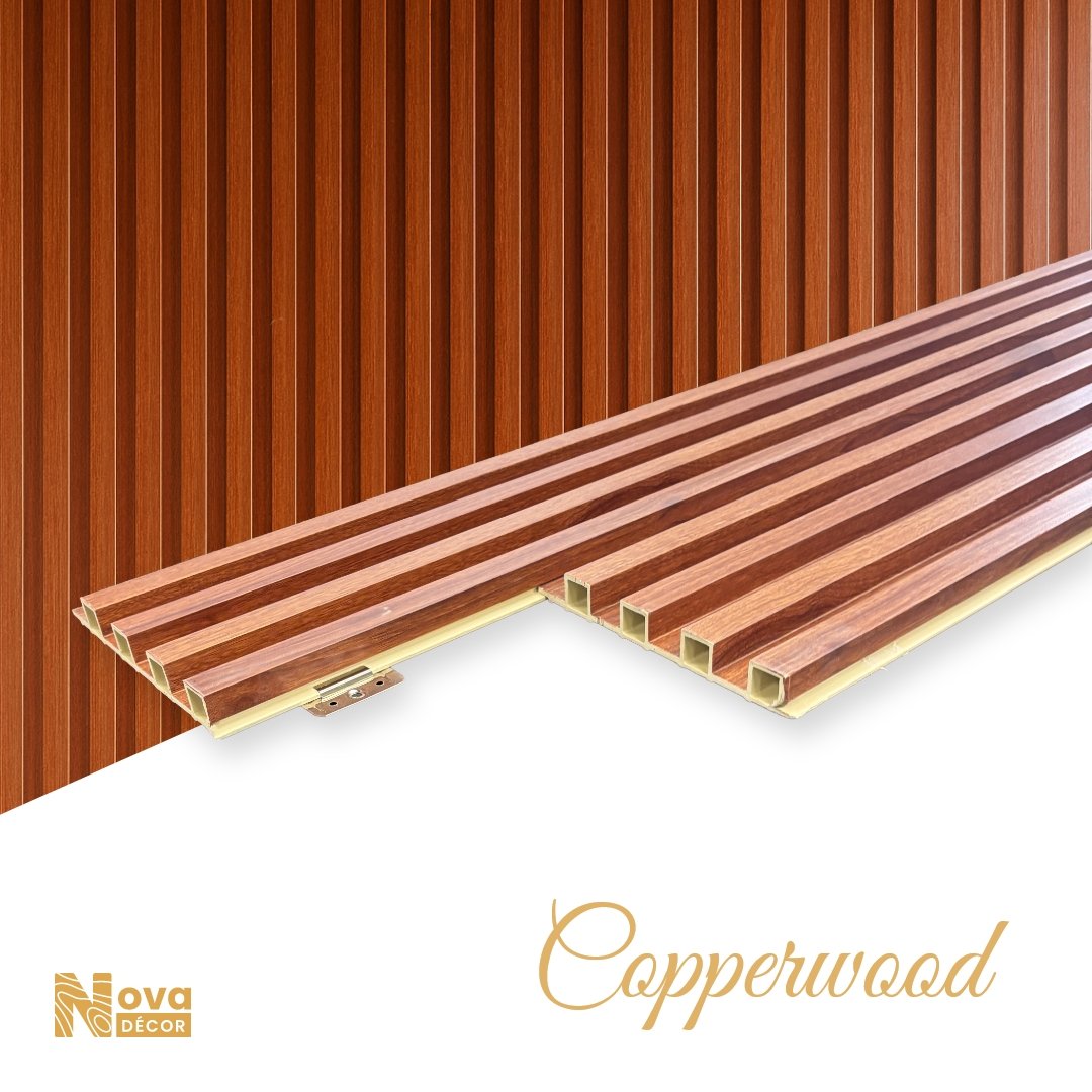 WPC Fluted Panels, Copperwood, 9' feet long