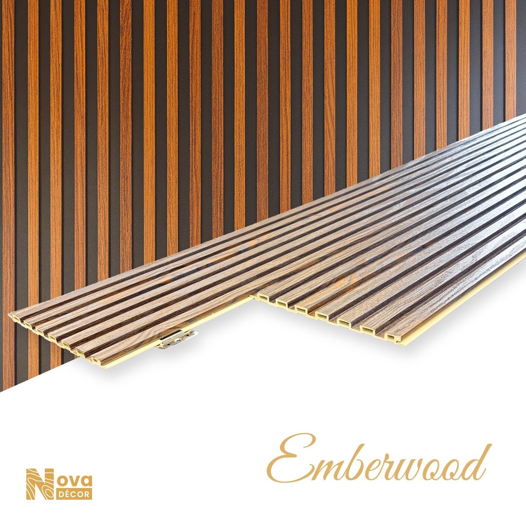 WPC Fluted Panels, Emberwood, 9' feet long