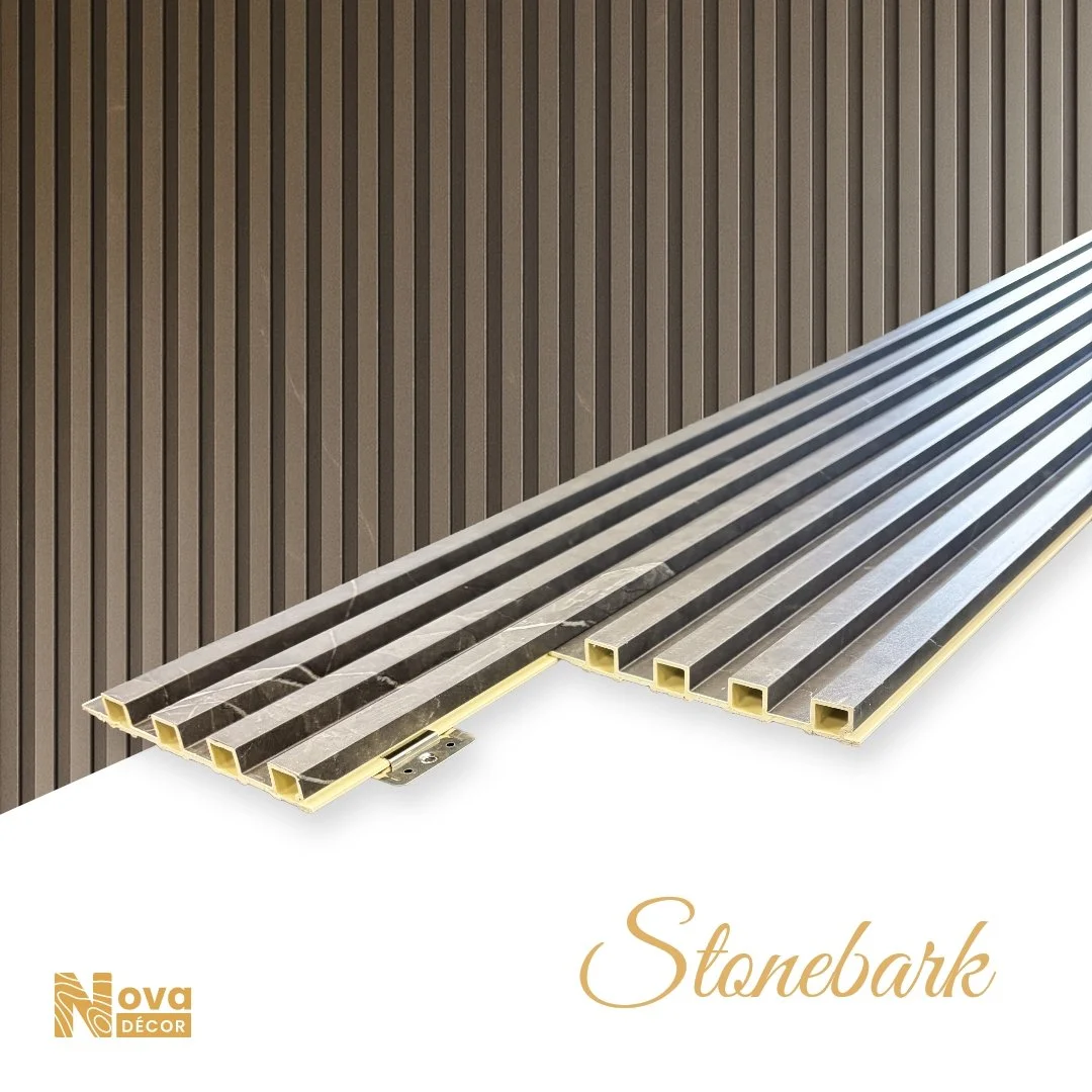 WPC Fluted Panels, Stonebark, 9' feet long