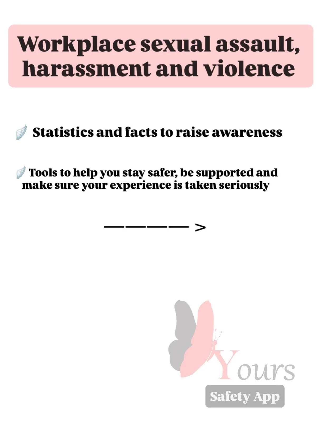 Everyone deserves to be safe at work. That&rsquo;s why building features that support workplace safety have and will always be a priority for Yours Safety 🤍🪽

#workplacesafety #sexualassaultawarenessmonth #supportsurvivors #domesticviolence #believ