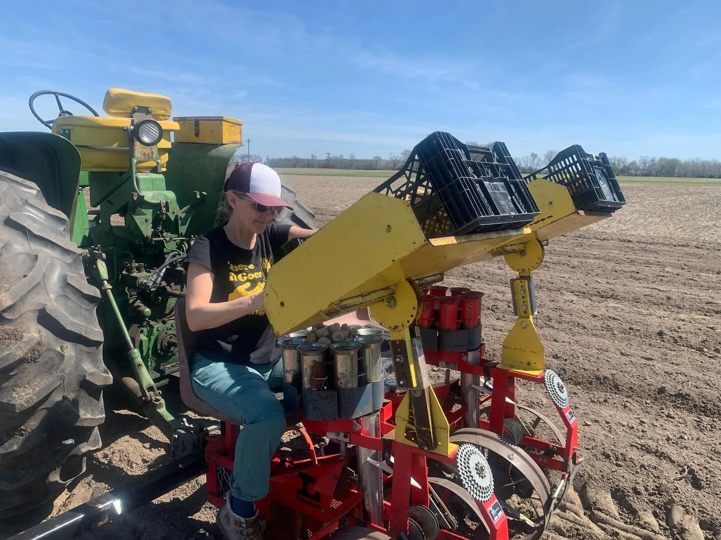 Potatoes going in the ground! We LOVE our potatoes around here and having them fresh from the ground is best!! 

We look forward to adding them to the weekly veggie boxes!! 

#smallfarm #kankakee #kankakeecounty #iroquoiscounty #watseka #illinois #il