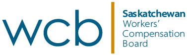 Logo for Saskatchewan Workers' Compensation Board with the initials WCB in blue and the full name in black.