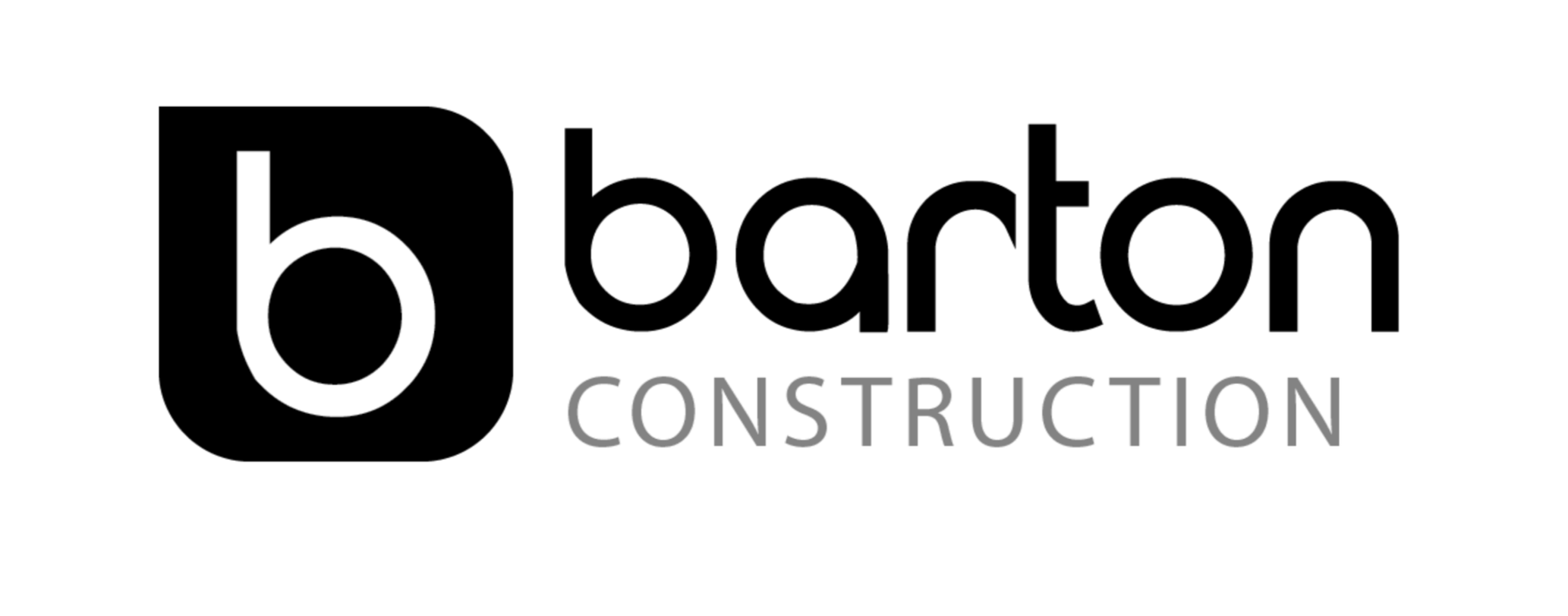 B Construction logo in black, white, and gray.