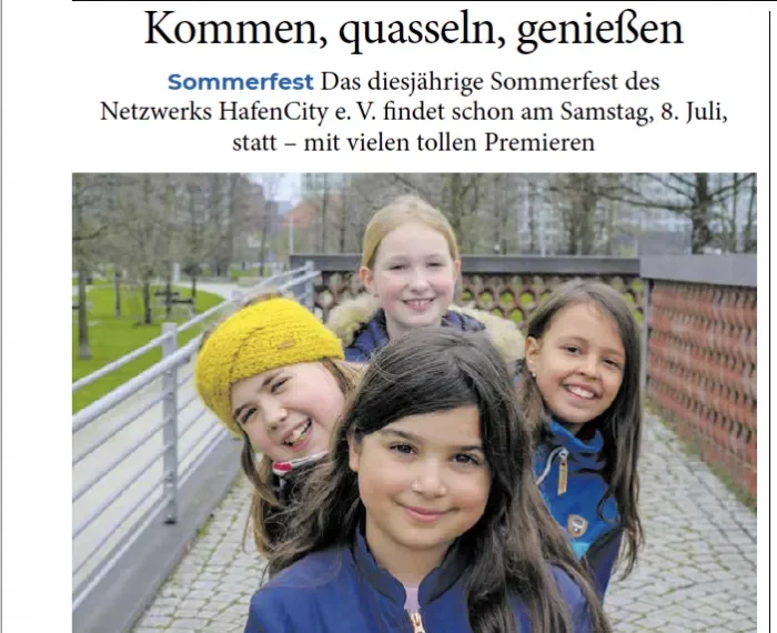 HafenCity Zeitung Mai 2023: »Nachbarschaftsfest: Kommen, quasseln, genießen«