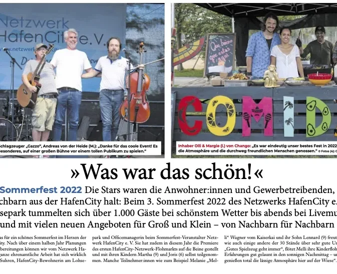 HafenCity Zeitung Oktober 2022: Sommerfest 2022 - Was war das schön!