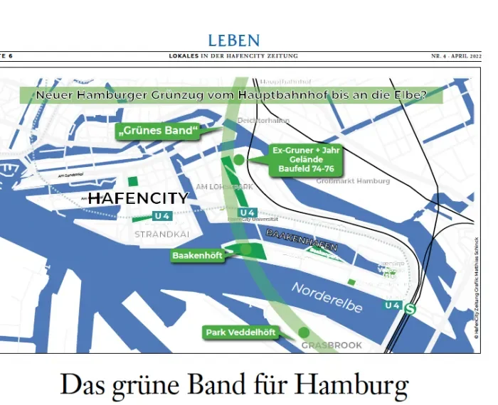 HafenCity Zeitung April 2022: Das grüne Band für Hamburg