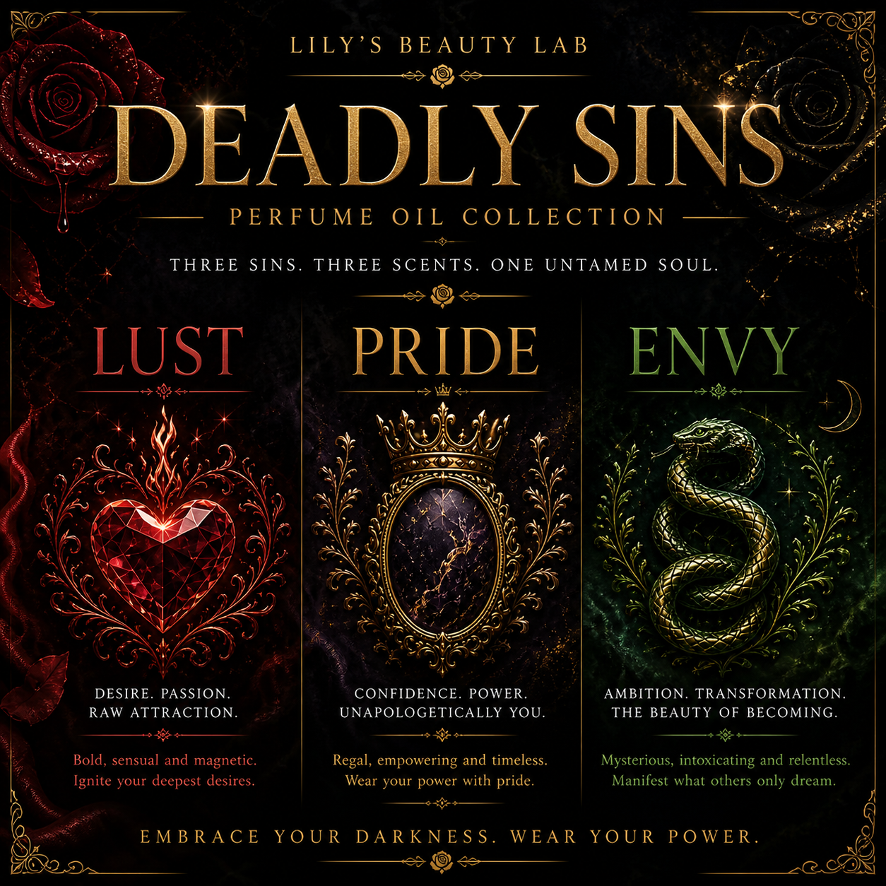 Deadly Sins Perfume Oil Sample Collection