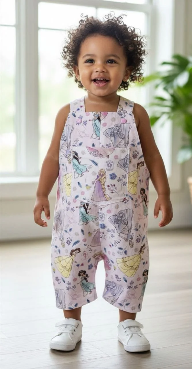 Pink Princess Overalls - 2 years