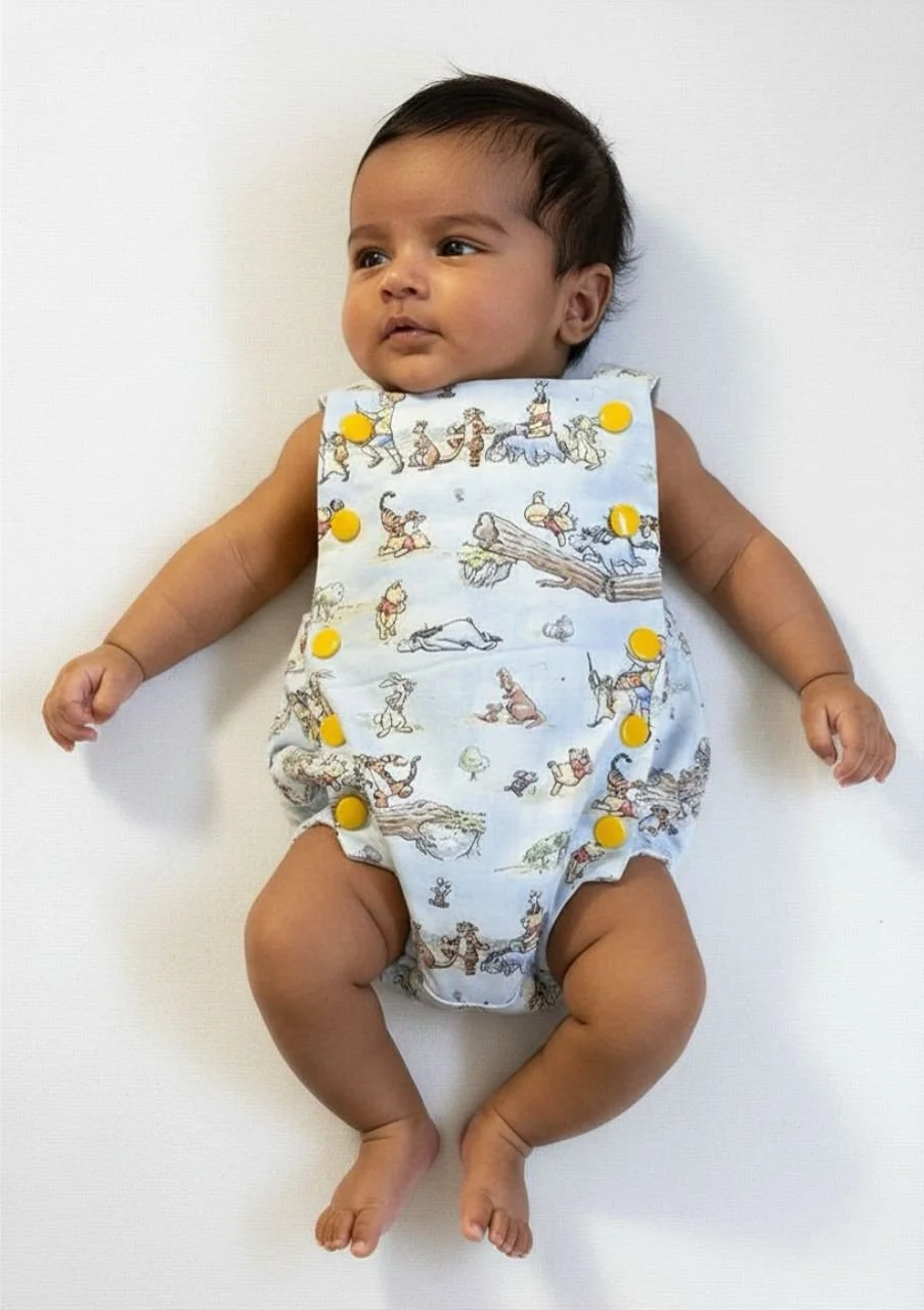 Yellow Bear & Friends Overall Onesie - 3 months