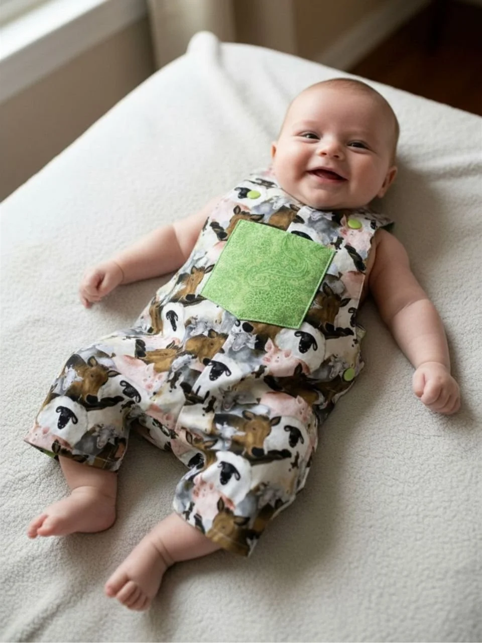 Farm Animal Overalls - 0-3 months