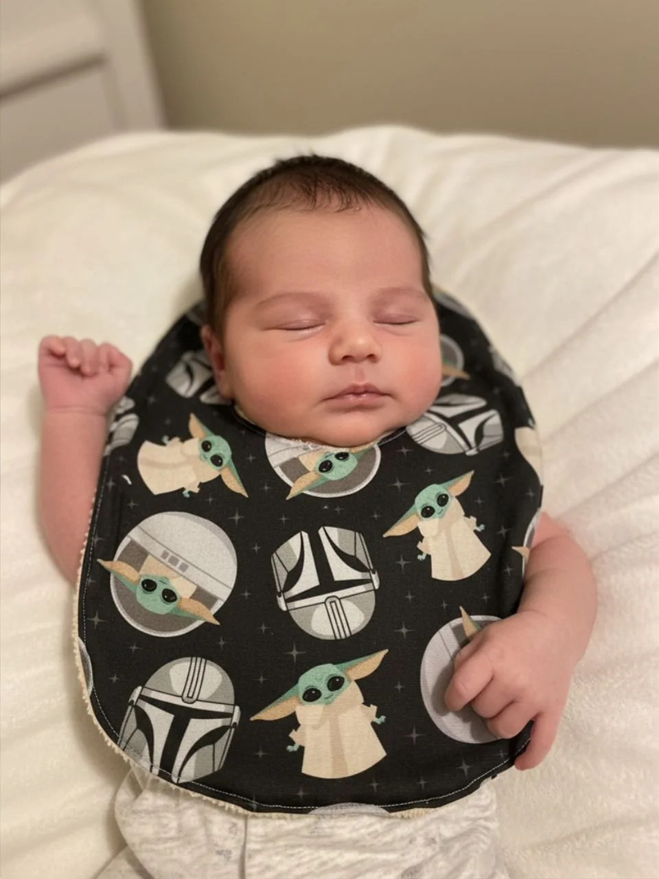 Cute Green Alien Baby Bib - 0-3 months