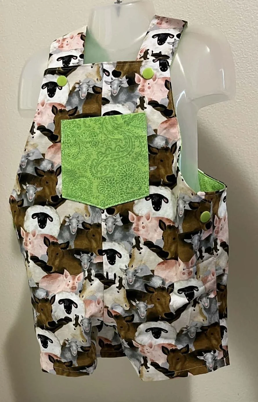 Farm Animal Overalls - 0-3 months