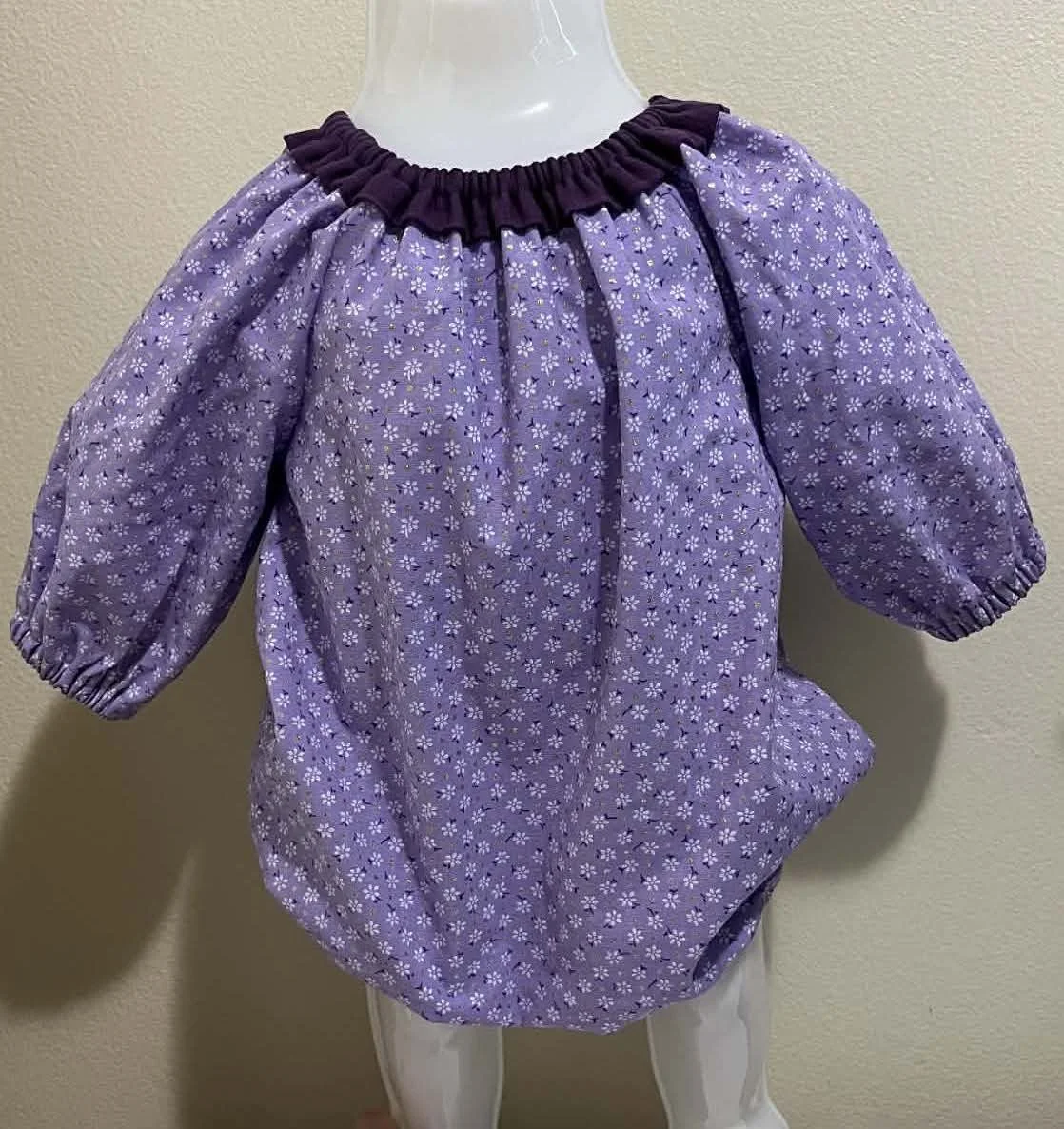 Purple Flower Frill Romper - 9 months