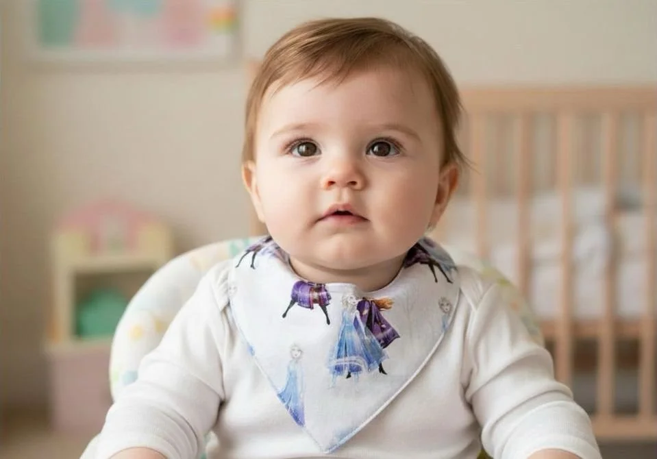 Ice Queen Character Bandana Baby Bib - 3 months