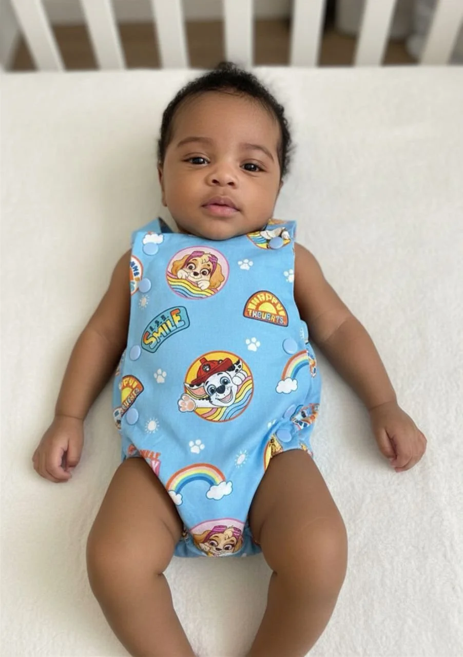 Blue Hero Puppies Overall Onesie - 3 months