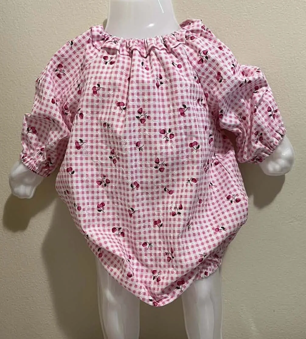 Pink Berries Frill Romper - 9 months