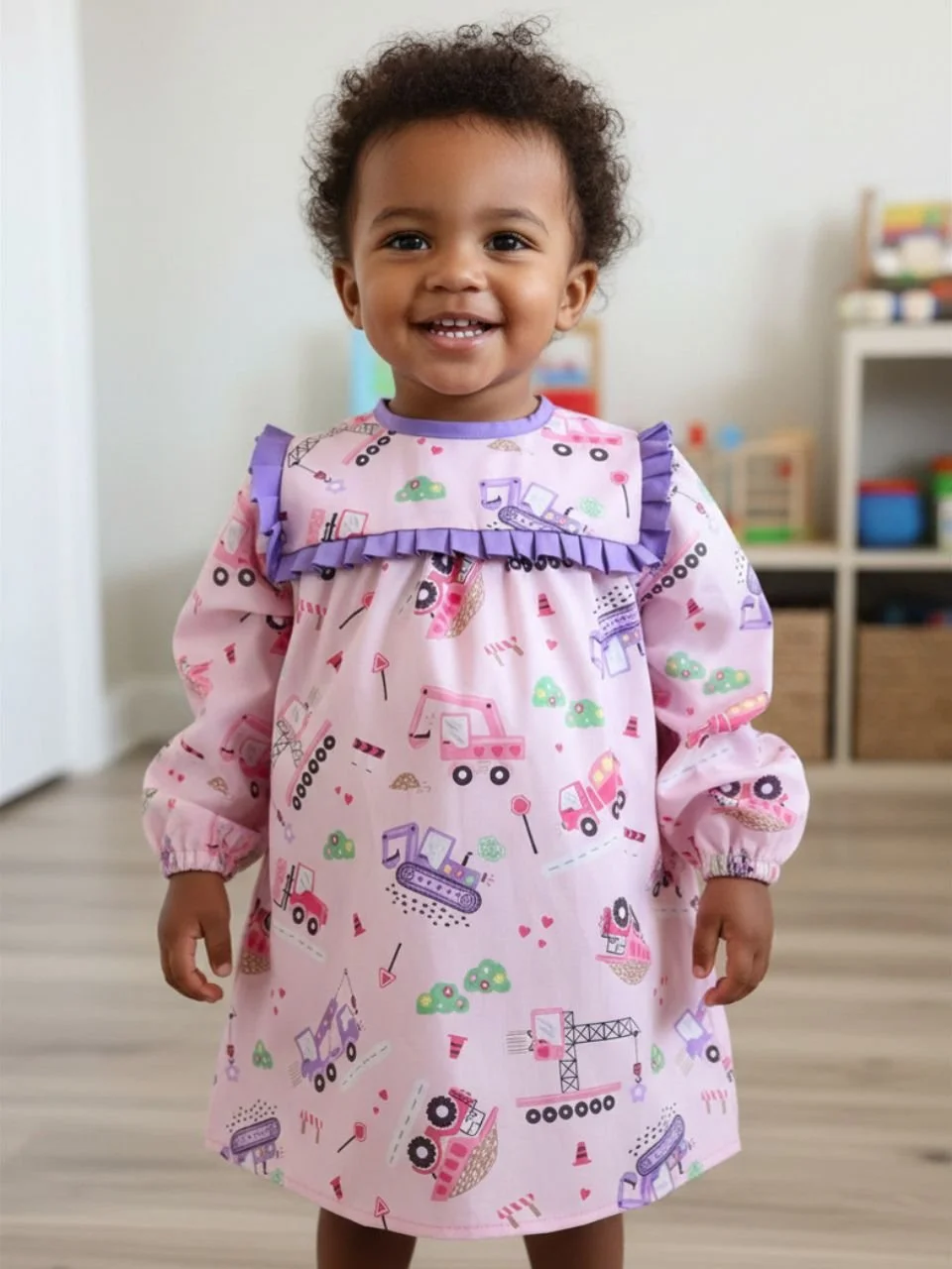 Pink Trucks Carrie Dress - 2 years