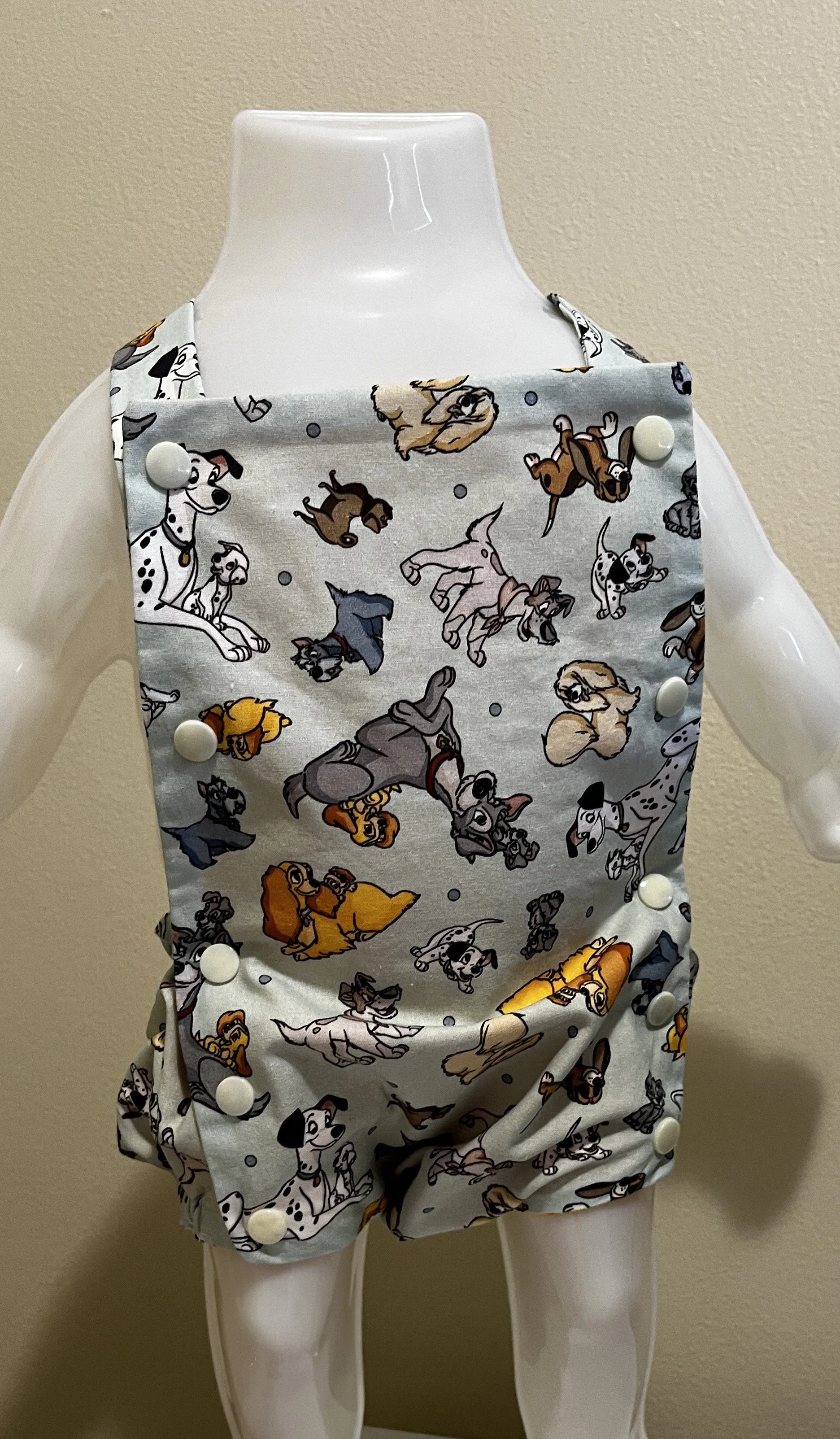 Animated Dog Character Overall Onesie - 18 months