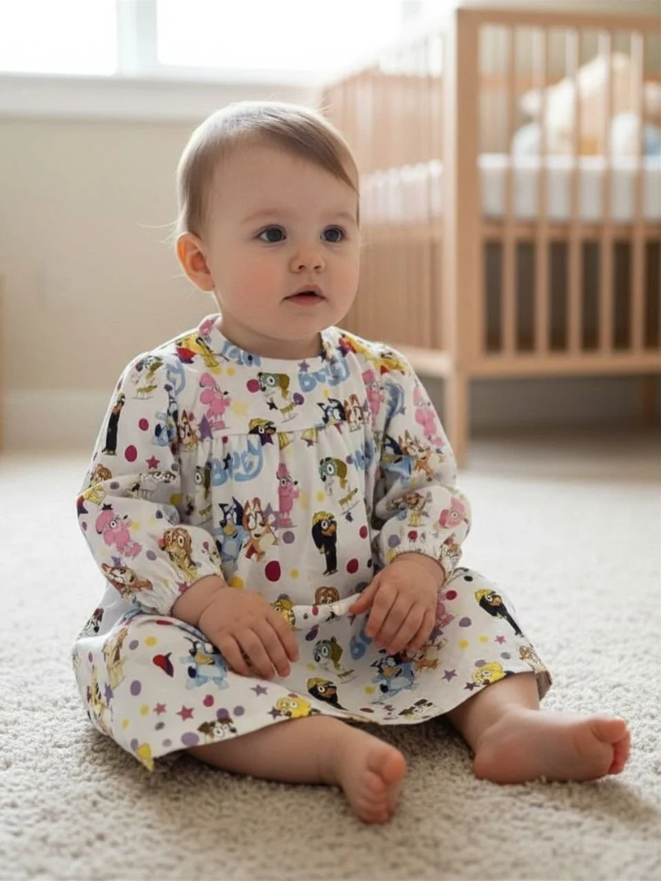 Blue Dog Party Carrie Dress - 6-9 months