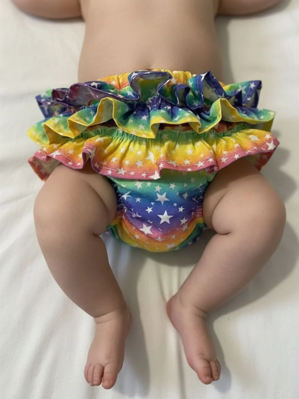 Stars & Stripes Ruffle Nappy Cover - 3 months