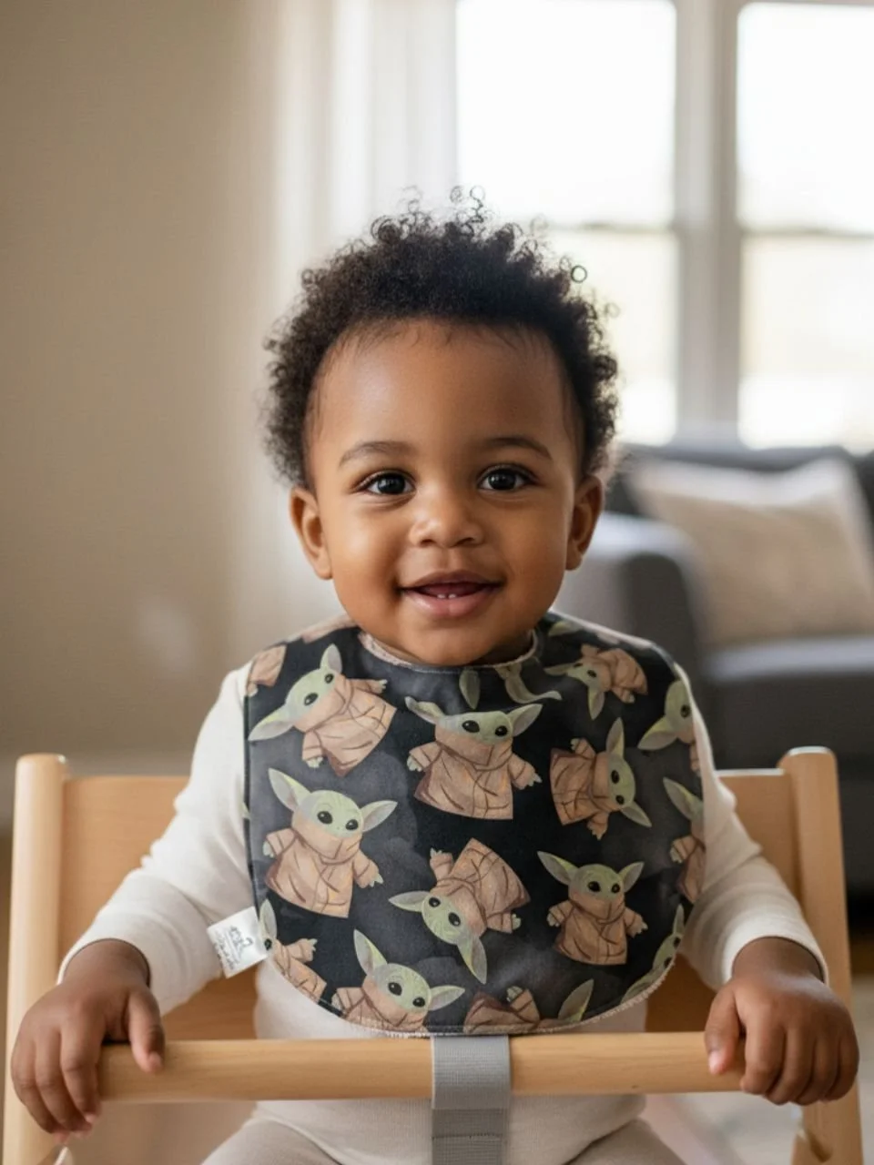 Cute Green Alien Baby Bib - 12-18 months