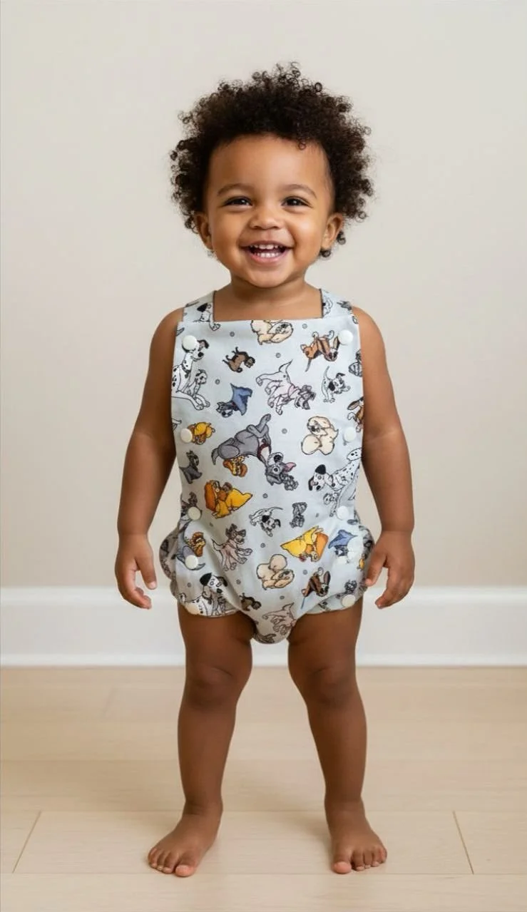 Animated Dog Character Overall Onesie - 18 months