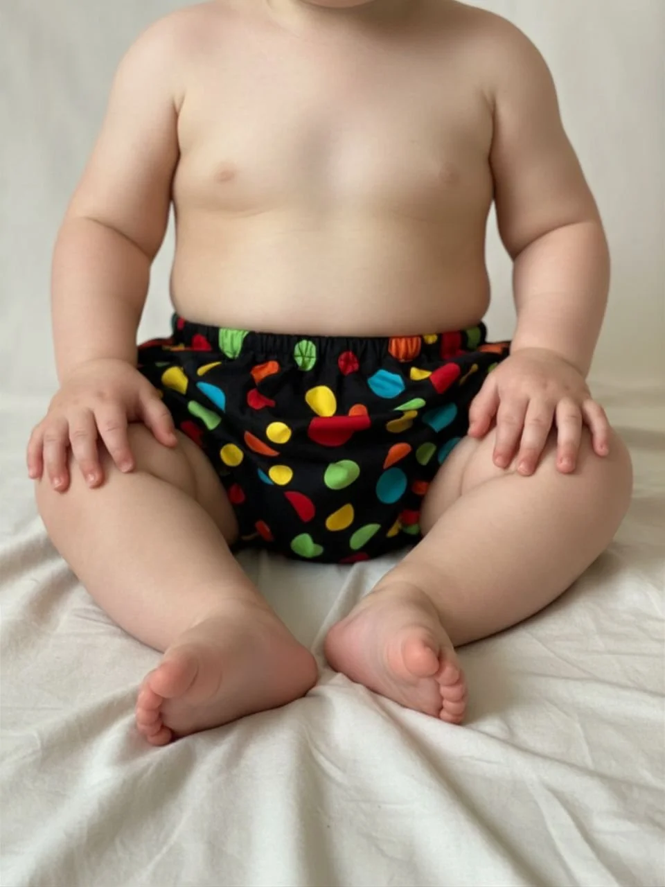 Black & Multicolour Nappy Cover - 6 months
