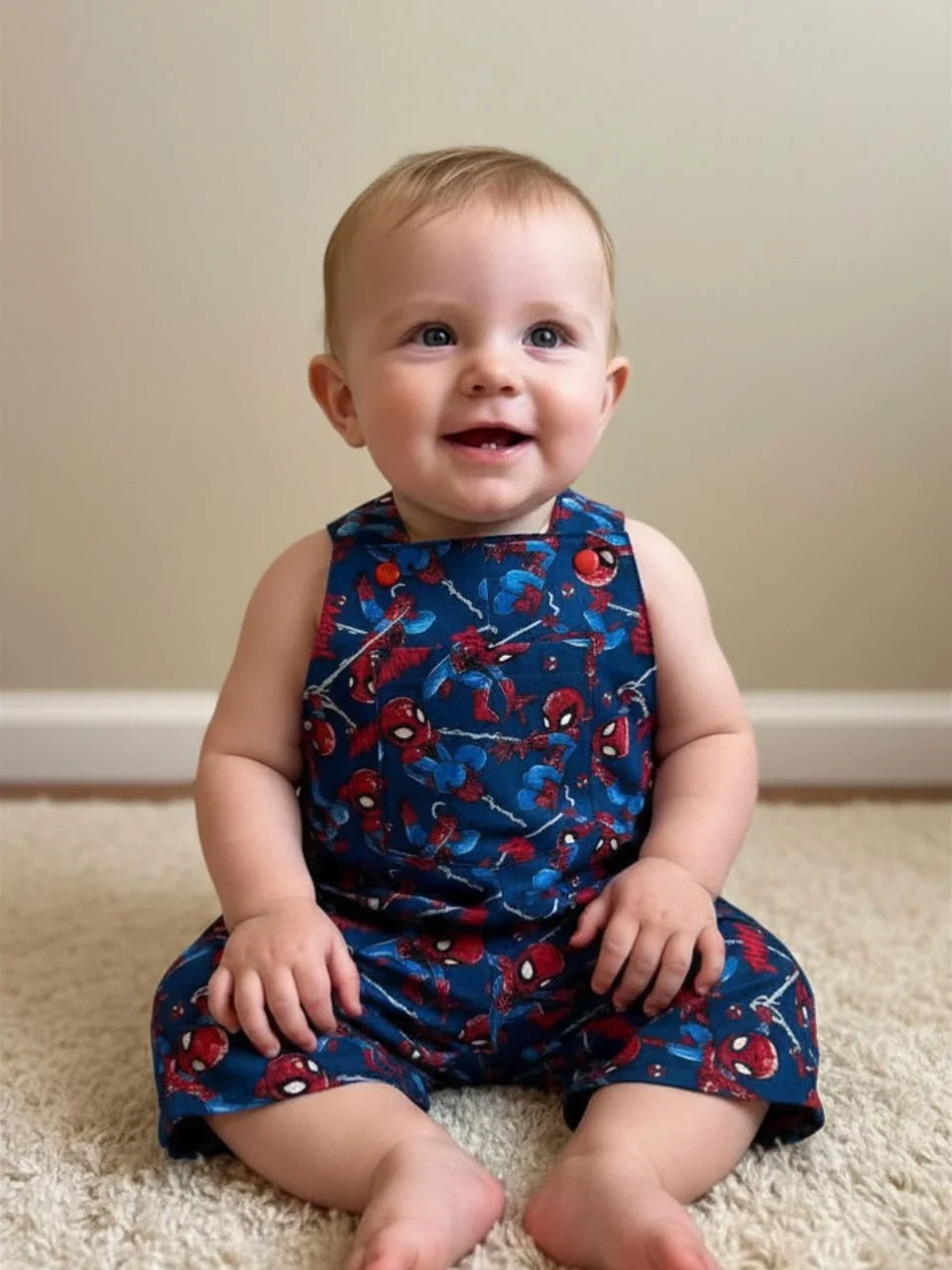 Spider Superhero Overalls - 6-9 months