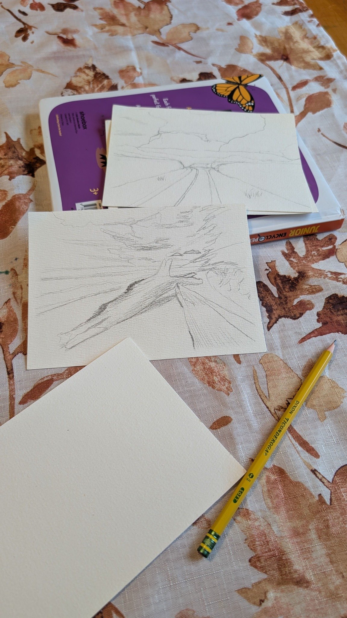 Prepping some new pieces... Considering turning these smaller pieces into postcards/greeting cards.