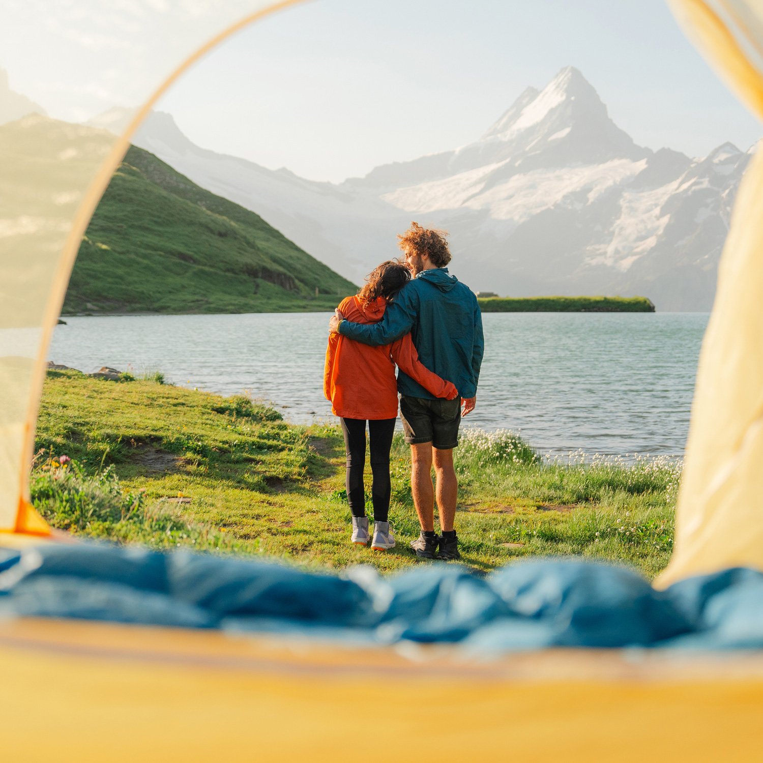 Couple picks the ideal campsite.