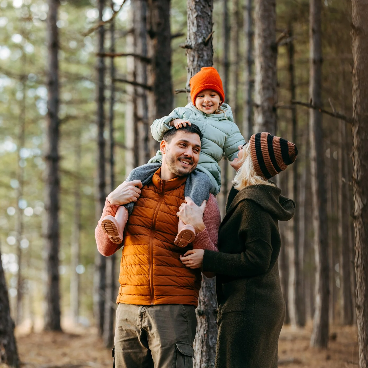 Family enjoys time outside together.