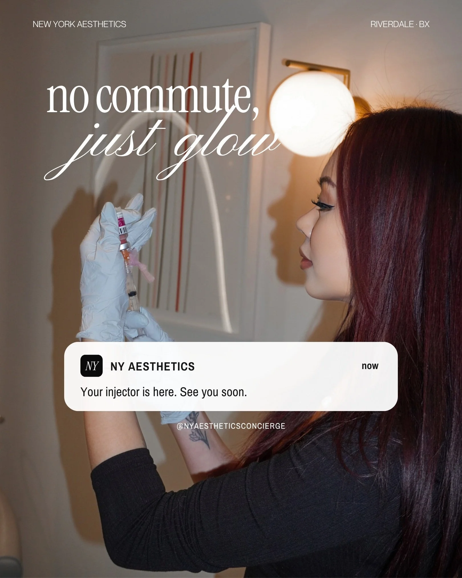 No commute, just glow. ✨

Your licensed nurse injector comes to you. From Botox and dermal filler to Sculptra, microneedling, and IV drips, New York Aesthetics delivers premium treatments to your home, office, or hotel anywhere in New York and New Je