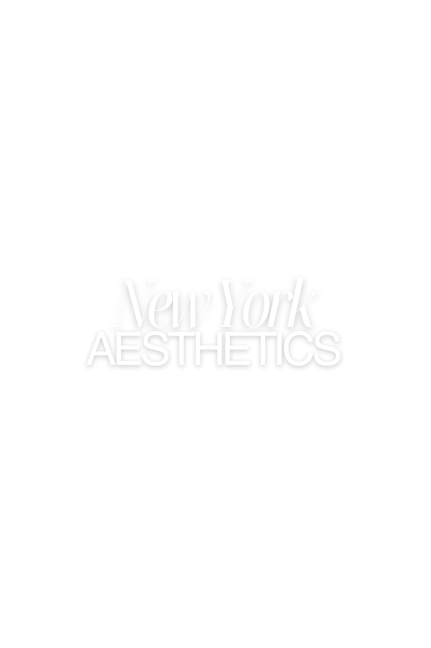 Black background with white text reading "New York AESTHETICS" in a modern font.