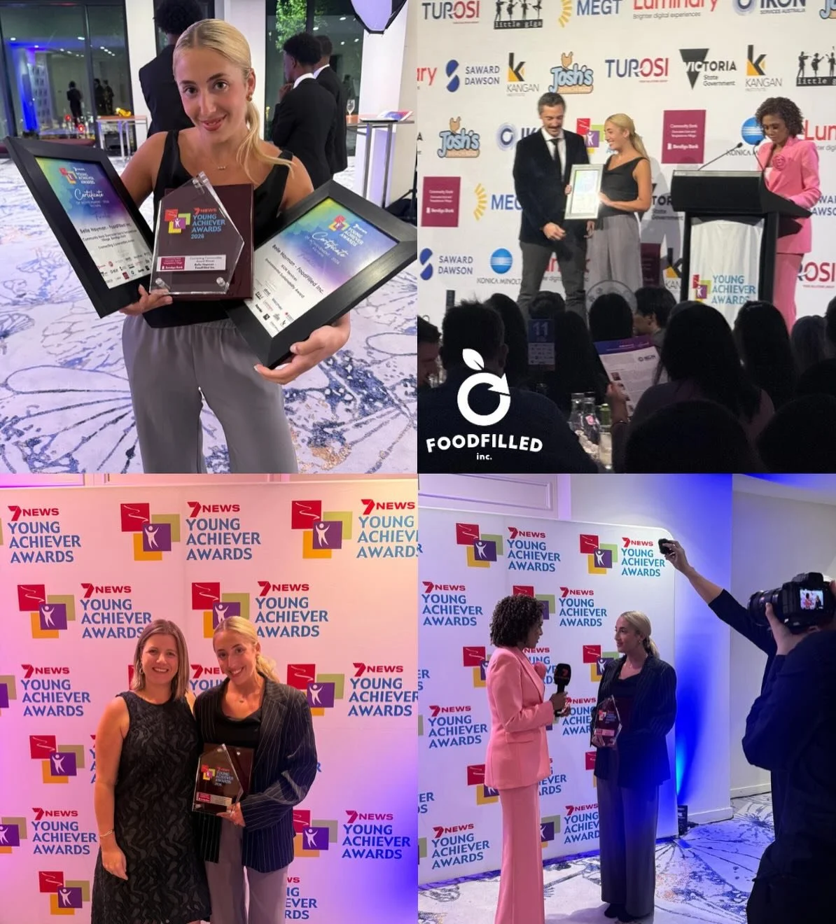 Last night, our Co-Founder Belle Hayman was awarded the Bendigo Bank Connecting Communities Award at the 2026 7NEWS Young Achiever Awards, and also named a finalist for the IKON Services Environmental Sustainability Award.

This recognition reflects 