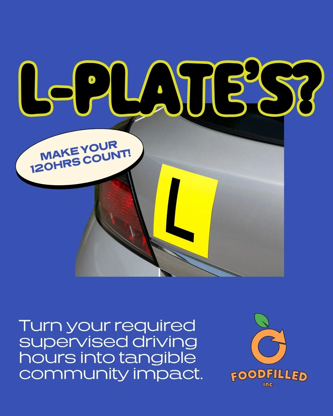 🚗💚 What if your learner hours could help feed your community?

Through FoodFilled's L-Plater Volunteer Initiative, learner drivers gain supervised driving experience while rescuing surplus food from local retailers and delivering it to charities su
