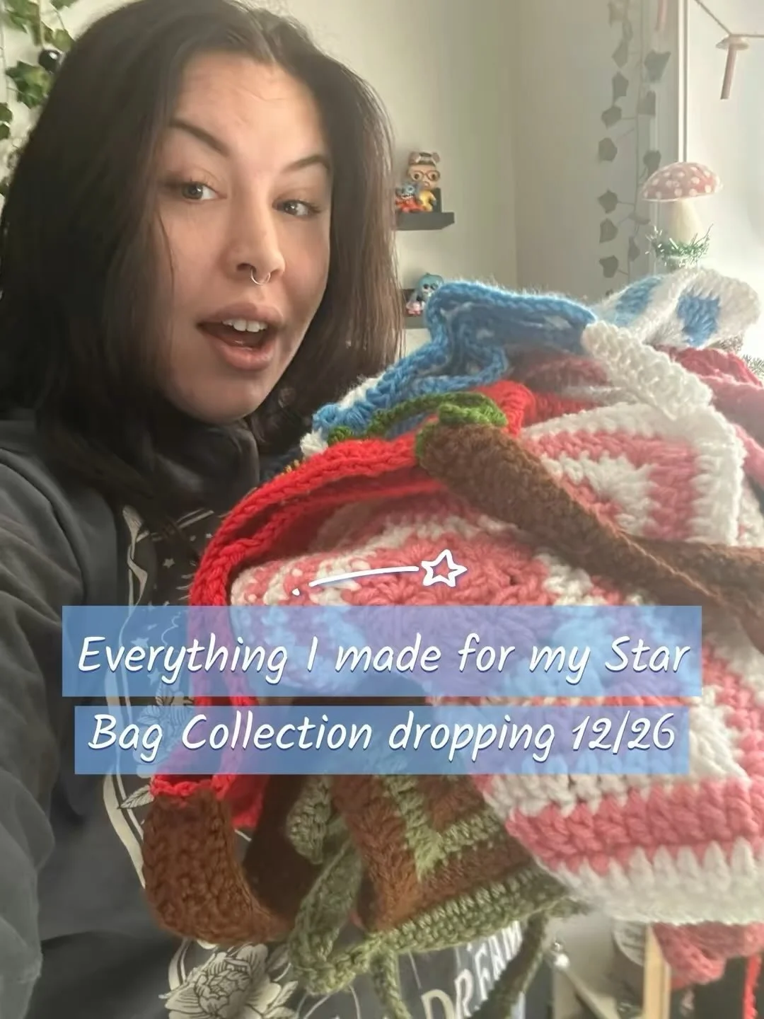 My new star bag collection launching 12/26

Including Sanrio: Cinnamoroll, My Melody, Kuromi, Hello Kitty; Witchy: Apple/Twee, Celestial Witch, Forest Witch; Wicked: Wicked, Elphaba, Glinda.

#wicked #sanrio #witch #starbag #crochet