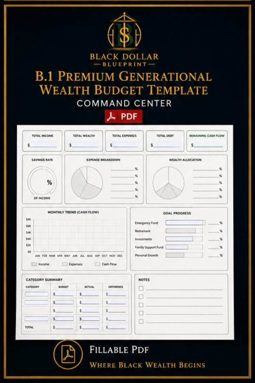 B.1 Premium Generational Wealth Budget — Fillable PDF Workbook