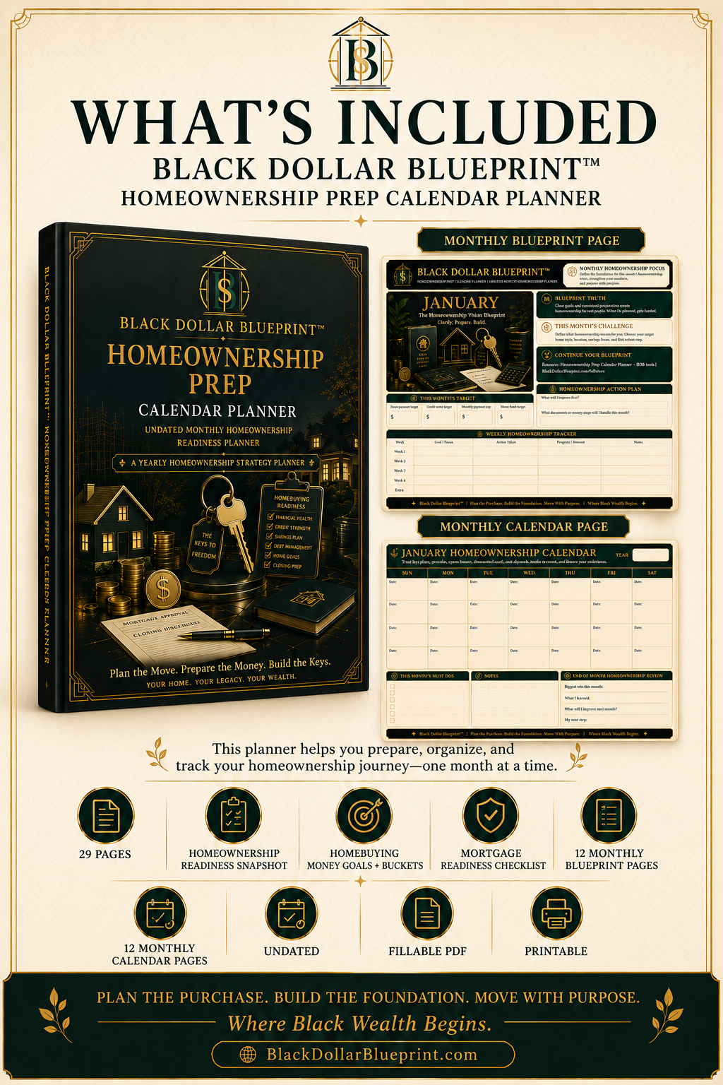 Black Dollar Blueprint™ Homeownership Prep Calendar Planner 6