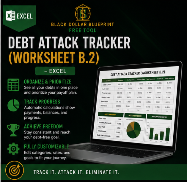 Debt Attack Tracker (Worksheet B.2) – Excel Download