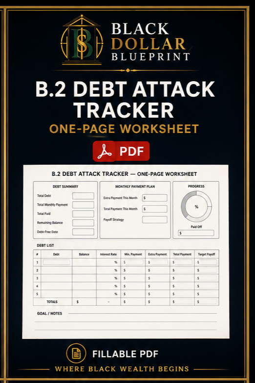 B.2 Debt Attack Tracker — One-Page Fillable PDF
