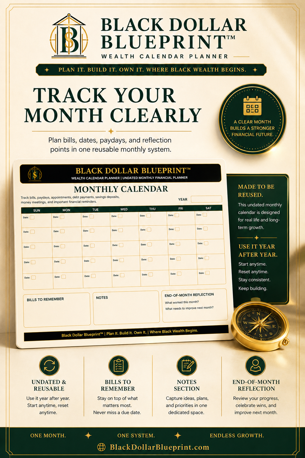 Black Dollar Blueprint™ Wealth Calendar Planner6