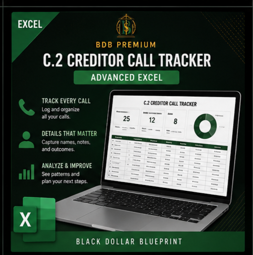 C.2 Creditor Call Tracker (Advanced Excel) – BDB Premium