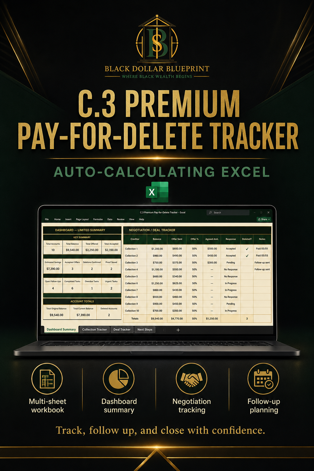 C.3 Premium Pay-for-Delete Tracker — Fillable PDF Workbook