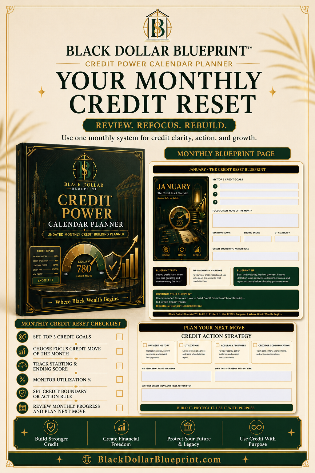 Black Dollar Blueprint™ Credit Power Calendar Planner33