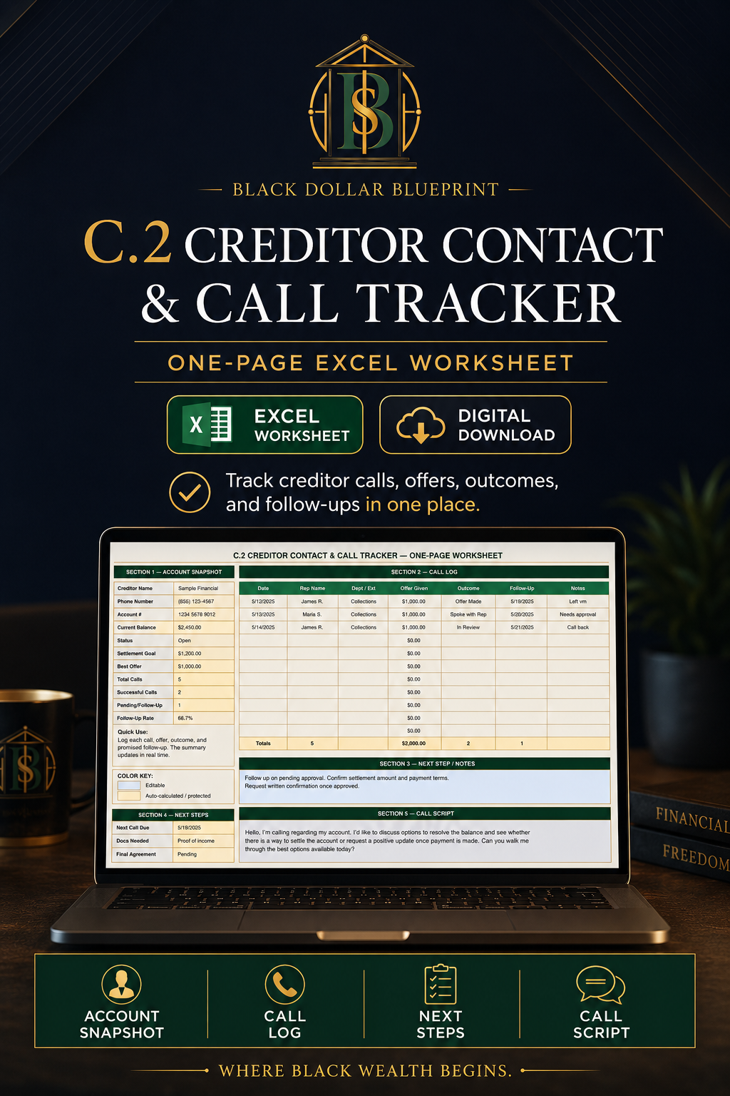 C.2 Creditor Contact & Call Tracker — Excel Worksheet2