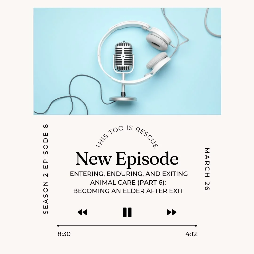 When people exit animal care work, they often just... disappear.

They're not asked to mentor. They're not invited to share what they've learned. They're not positioned as resources for those still in the work.

🎙️ In this week's episode, we're talk